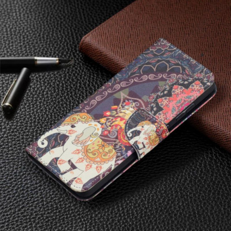 δερματινη θηκη Samsung Galaxy A52 4G / A52 5G / A52s 5G Ethnic Elephants Mandala